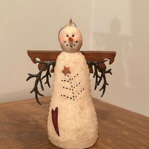 Vintage Snowman Angel Christmas Tree Ornament